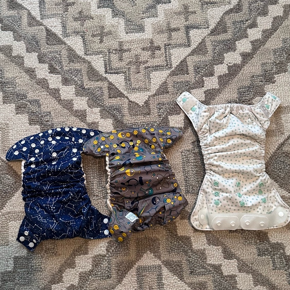 Cloth Diapers Set of 3, Grovia ONE and Nicki’s Diapers